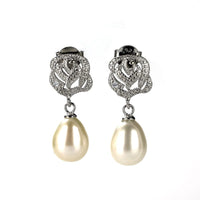 Thumbnail for Freshwater White Pearls Copenhagen Drop Earrings 8-9 mm AAA-0