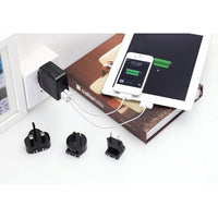 Thumbnail for Huntkey TravelMate Multi Plugs USB Wall Charger Adapter 4.2 A US UK EU AU Plugs with Car Charger (D204)