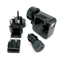 Thumbnail for Huntkey TravelMate Multi Plugs USB Wall Charger Adapter 4.2 A US UK EU AU Plugs with Car Charger (D204)