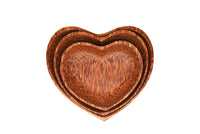 Thumbnail for Set of 3 Coconut Wood Heart Shape Plates Natural