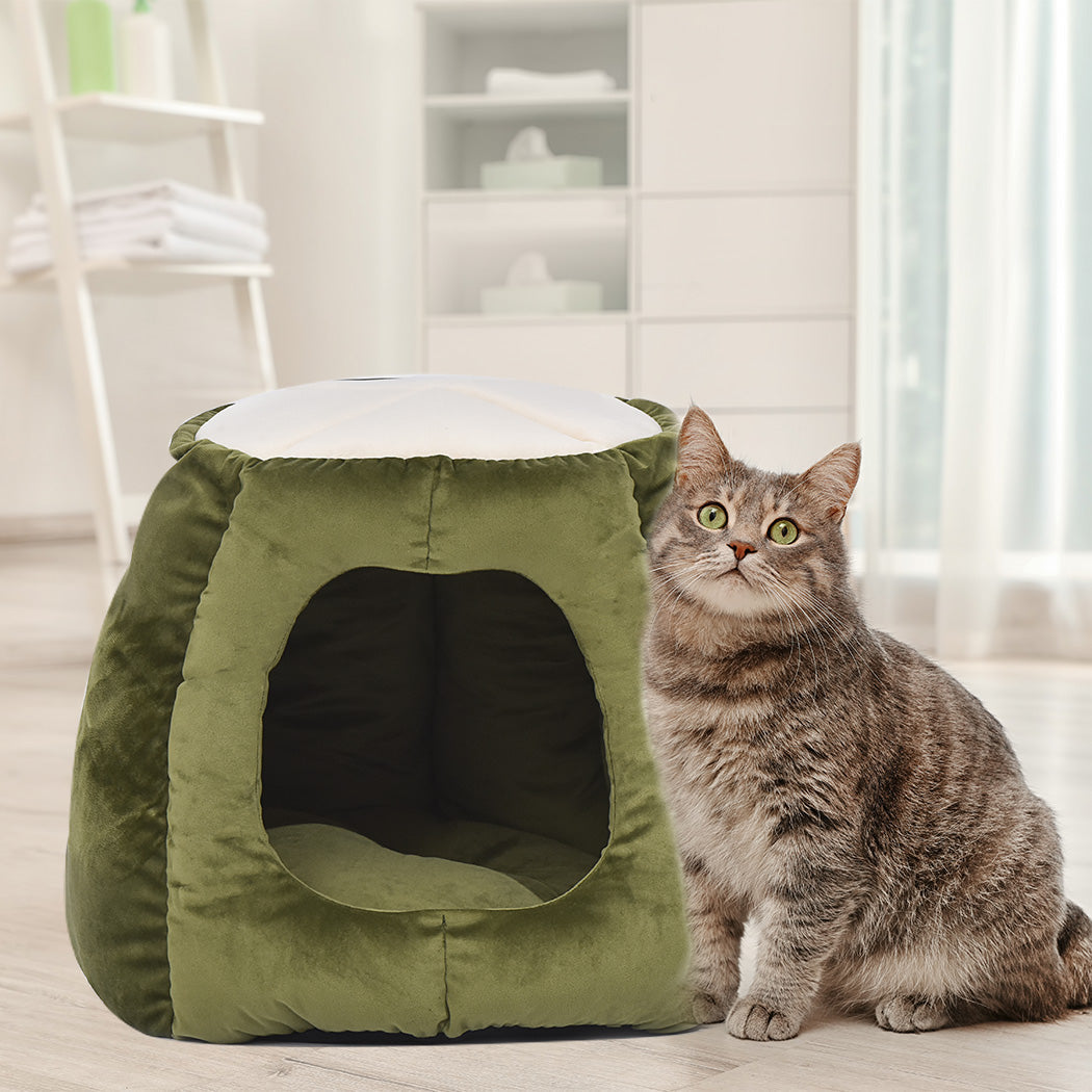 Cat Castle Igloo Round Nest Cave Green L-6