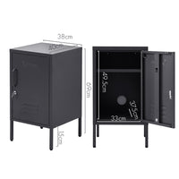 Thumbnail for ArtissIn Bedside Table Metal Cabinet - MINI Black