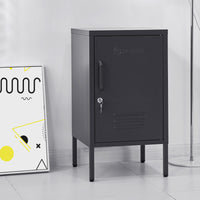 Thumbnail for ArtissIn Bedside Table Metal Cabinet - MINI Black