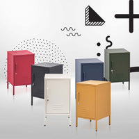 Thumbnail for ArtissIn Bedside Table Metal Cabinet - MINI Black