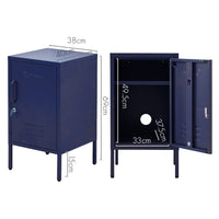 Thumbnail for ArtissIn Bedside Table Metal Cabinet - MINI Blue