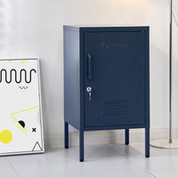 Thumbnail for ArtissIn Bedside Table Metal Cabinet - MINI Blue