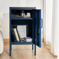 Thumbnail for ArtissIn Bedside Table Metal Cabinet - MINI Blue