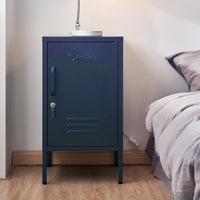 Thumbnail for ArtissIn Bedside Table Metal Cabinet - MINI Blue