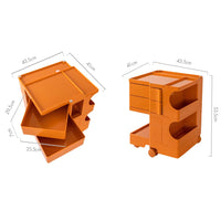 Thumbnail for ArtissIn Storage Trolley Bedide Table 3 Tier Cart Boby Replica Orange