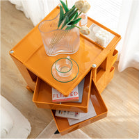 Thumbnail for ArtissIn Storage Trolley Bedide Table 3 Tier Cart Boby Replica Orange