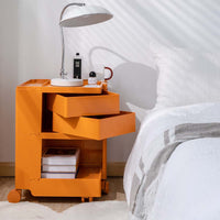 Thumbnail for ArtissIn Storage Trolley Bedide Table 3 Tier Cart Boby Replica Orange