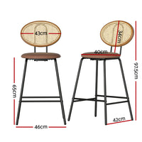 Thumbnail for Artiss 2x Bar Stools PU Leather Stools Brown