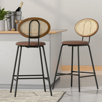 Thumbnail for Artiss 2x Bar Stools PU Leather Stools Brown