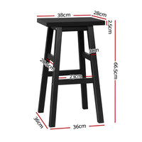 Thumbnail for Artiss Bar Stools Kitchen Counter Stools Wooden Chairs Black x4