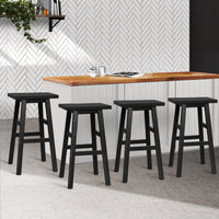 Thumbnail for Artiss Bar Stools Kitchen Counter Stools Wooden Chairs Black x4