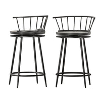 Thumbnail for Artiss 2x Bar Stools Swivel Metal Chairs