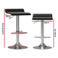 Thumbnail for Artiss 2x Bar Stools Faux Leather Chair Black