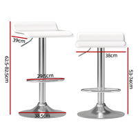 Thumbnail for Artiss 2x Bar Stools Faux Leather Chair White