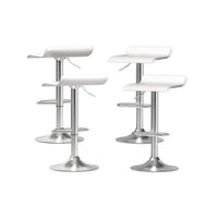 Thumbnail for Artiss 4x Bar Stools Faux Leather Chair White