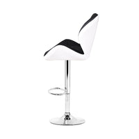 Thumbnail for Artiss 2x Bar Stools Gas Lift Padded Leather Black & White