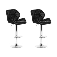 Thumbnail for Artiss 2x Bar Stools Gas Lift Padded Leather Black