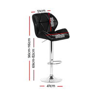 Thumbnail for Artiss 2x Bar Stools Gas Lift Padded Leather Black