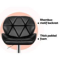 Thumbnail for Artiss 2x Bar Stools Gas Lift Padded Leather Black