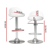 Thumbnail for Artiss 4x Bar Stools PU Leather Gas Lift White