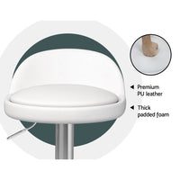 Thumbnail for Artiss 4x Bar Stools PU Leather Gas Lift White