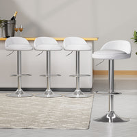 Thumbnail for Artiss 4x Bar Stools PU Leather Gas Lift White