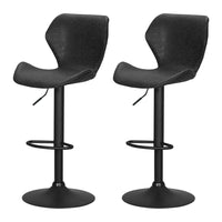 Thumbnail for Artiss Bar Stools Kitchen Counter Stools Swivel Gas Lift Vintage Chairs Black x2