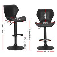 Thumbnail for Artiss Bar Stools Kitchen Counter Stools Swivel Gas Lift Vintage Chairs Black x2