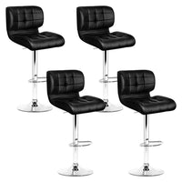 Thumbnail for Artiss 4x Bar Stools Gas Lift Leather Padded Black