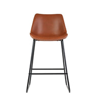 Thumbnail for Artiss Bar Stools Kitchen Counter Barstools Leather Metal Chairs Brown x2