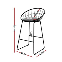 Thumbnail for Artiss 4x Bar Stools Padded Seat Metal