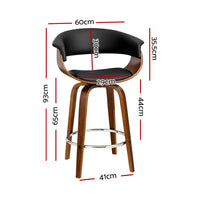 Thumbnail for Artiss Bar Stools Swivel PU Seat Wooden