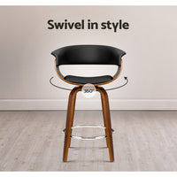 Thumbnail for Artiss Bar Stools Swivel PU Seat Wooden