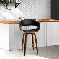 Thumbnail for Artiss Bar Stools Swivel PU Seat Wooden