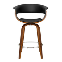 Thumbnail for Artiss 2x Bar Stools Swivel PU Seat Wooden