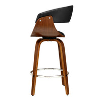 Thumbnail for Artiss 2x Bar Stools Swivel PU Seat Wooden