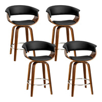 Thumbnail for Artiss 4x Bar Stools Swivel PU Seat Wooden