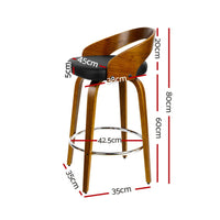 Thumbnail for Artiss 4x Bar Stools Swivel Seat Curving Backrest