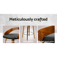 Thumbnail for Artiss 4x Bar Stools Swivel Seat Curving Backrest