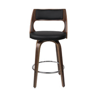 Thumbnail for Artiss 2x Bar Stools Swivel Leather Chair 76cm