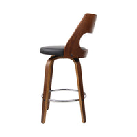 Thumbnail for Artiss 2x Bar Stools Swivel Leather Chair 76cm