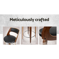 Thumbnail for Artiss 2x Bar Stools Swivel Leather Chair 76cm