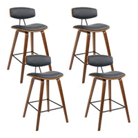 Thumbnail for Artiss 4x Bar Stools Leather Padded w/Backrest