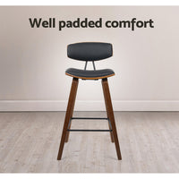 Thumbnail for Artiss 4x Bar Stools Leather Padded w/Backrest