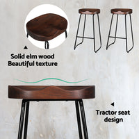 Thumbnail for Artiss 2x Bar Stools Tractor Seat 75cm Black