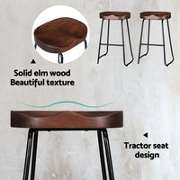 Thumbnail for Artiss 2x Bar Stools Tractor Seat 65cm Black